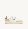 SNEAKERS MEDALIST LOW IN SUEDE E PELLE BIANCA E BROWN SUGAR