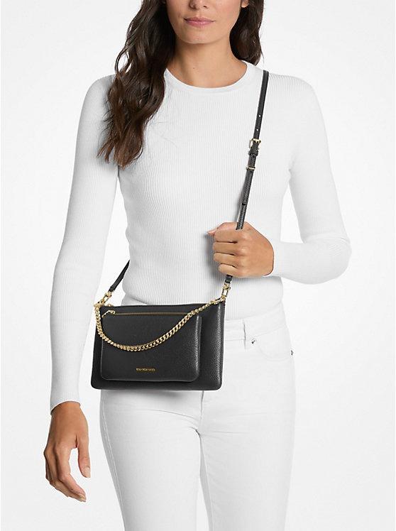 Borsa a tracolla Jet Set convertibile media in pelle martellata 32F5GJ6C8L 001 MICHAEL KORS 