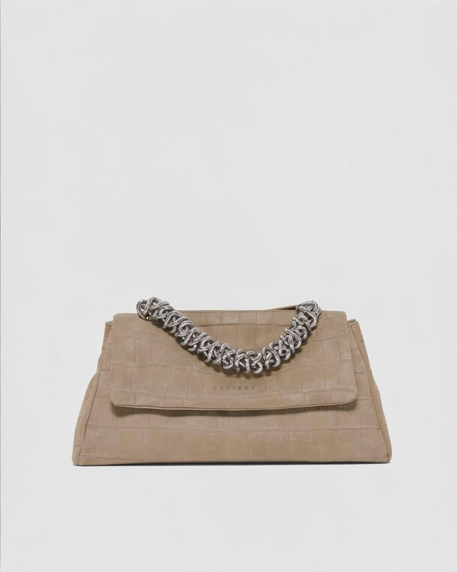 Borsa Sveva Longuette Twilight a spalla in nabuk stampa cocco B02159TWL BISCOTTO ORCIANI 
