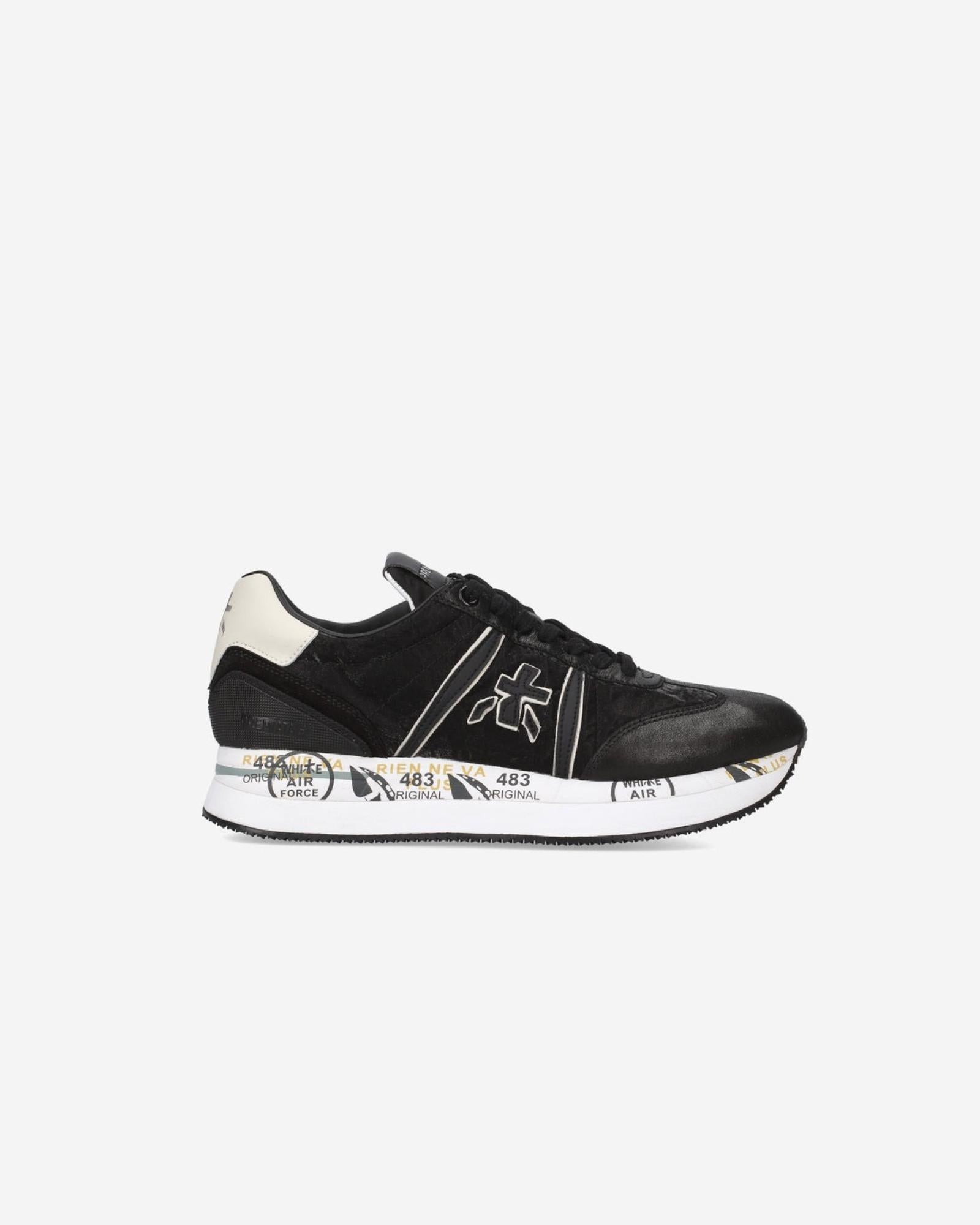 Scarpa donna Conny in pelle e tessuto