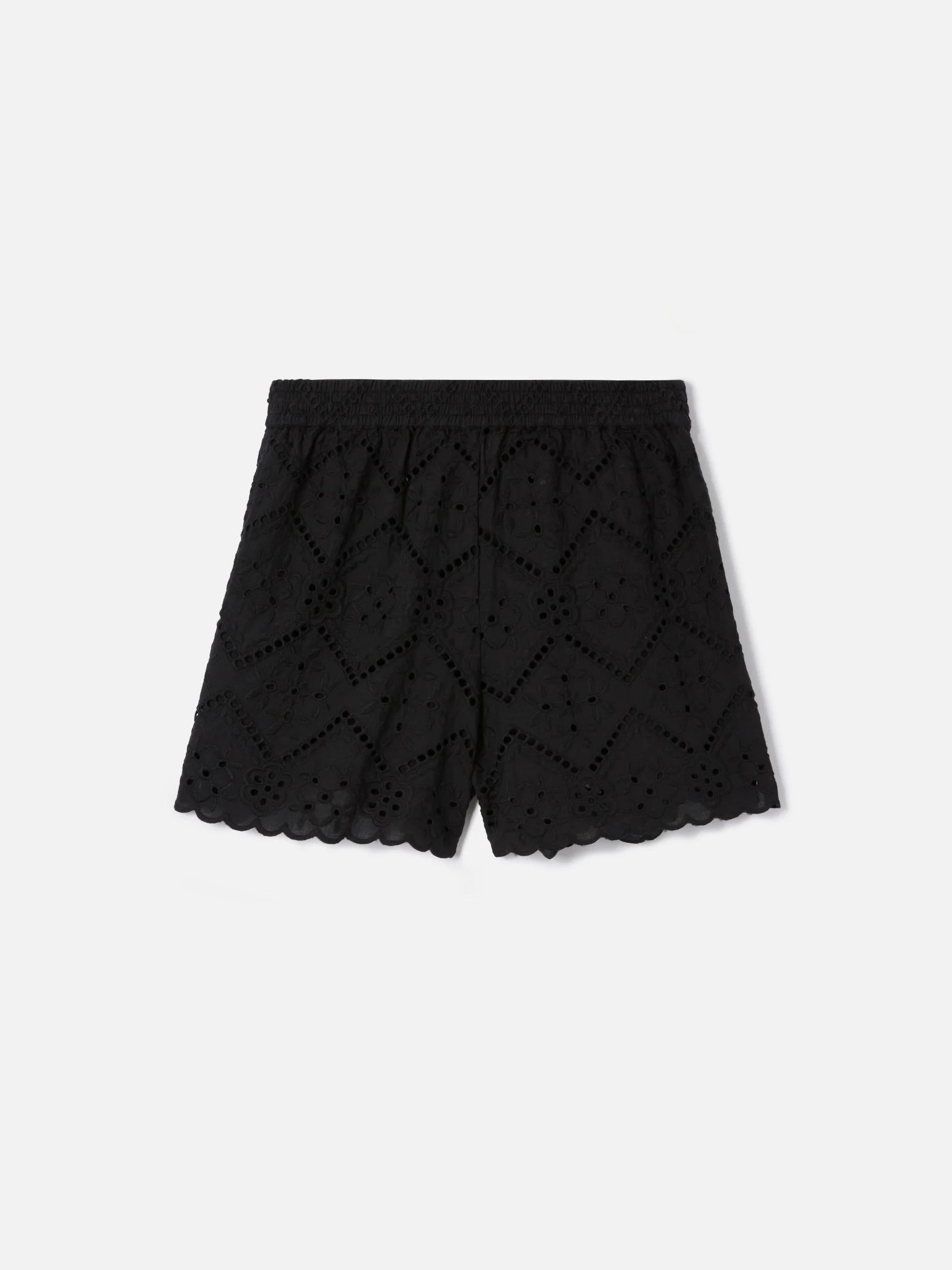 Shorts Meave in sangallo nero<BR/> MEA002 08961L MC2 SAINT BARTH 