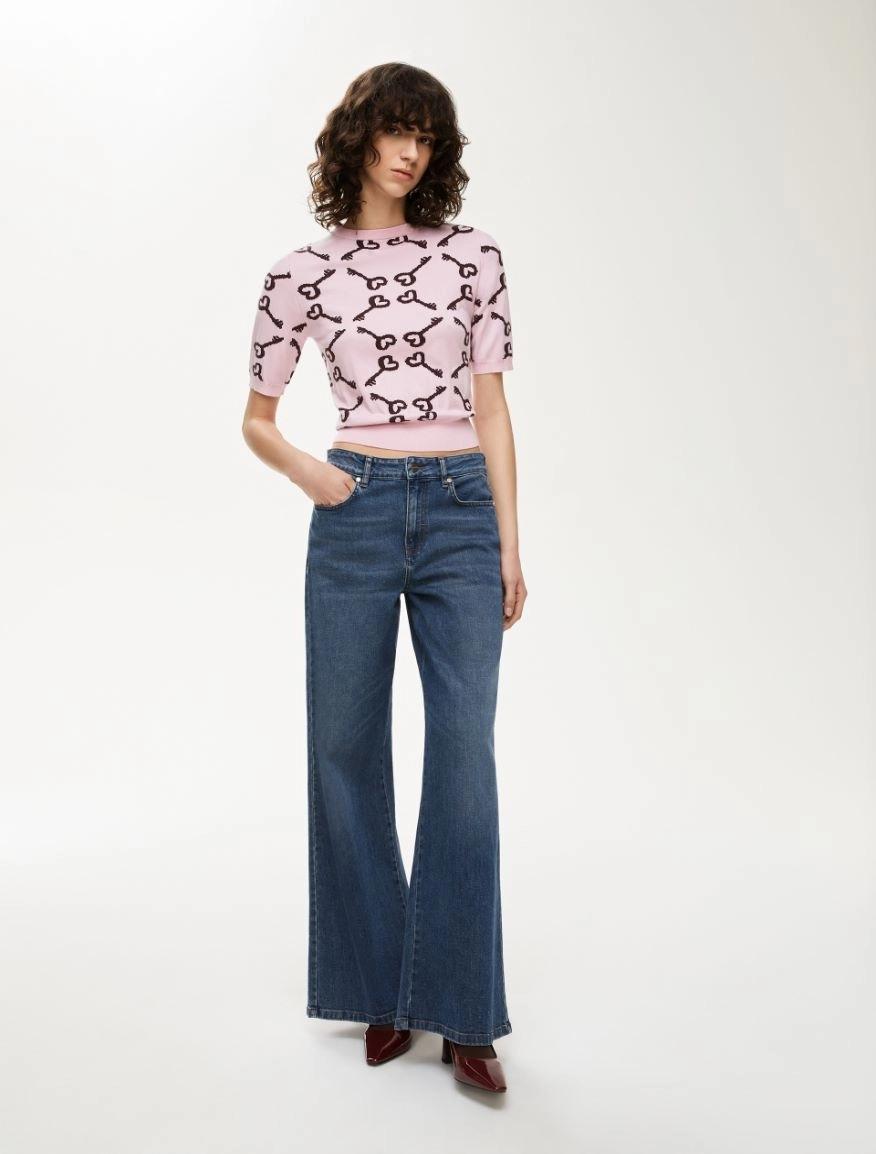 Jeans wide leg in cotone NINAPOWER 001 IBLUES 