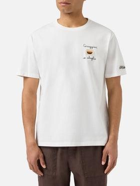 T-shirt Portofino panna con ricamo Correggimi Se Sbaglio<BR/> POT0001 04452L MC2 SAINT BARTH 