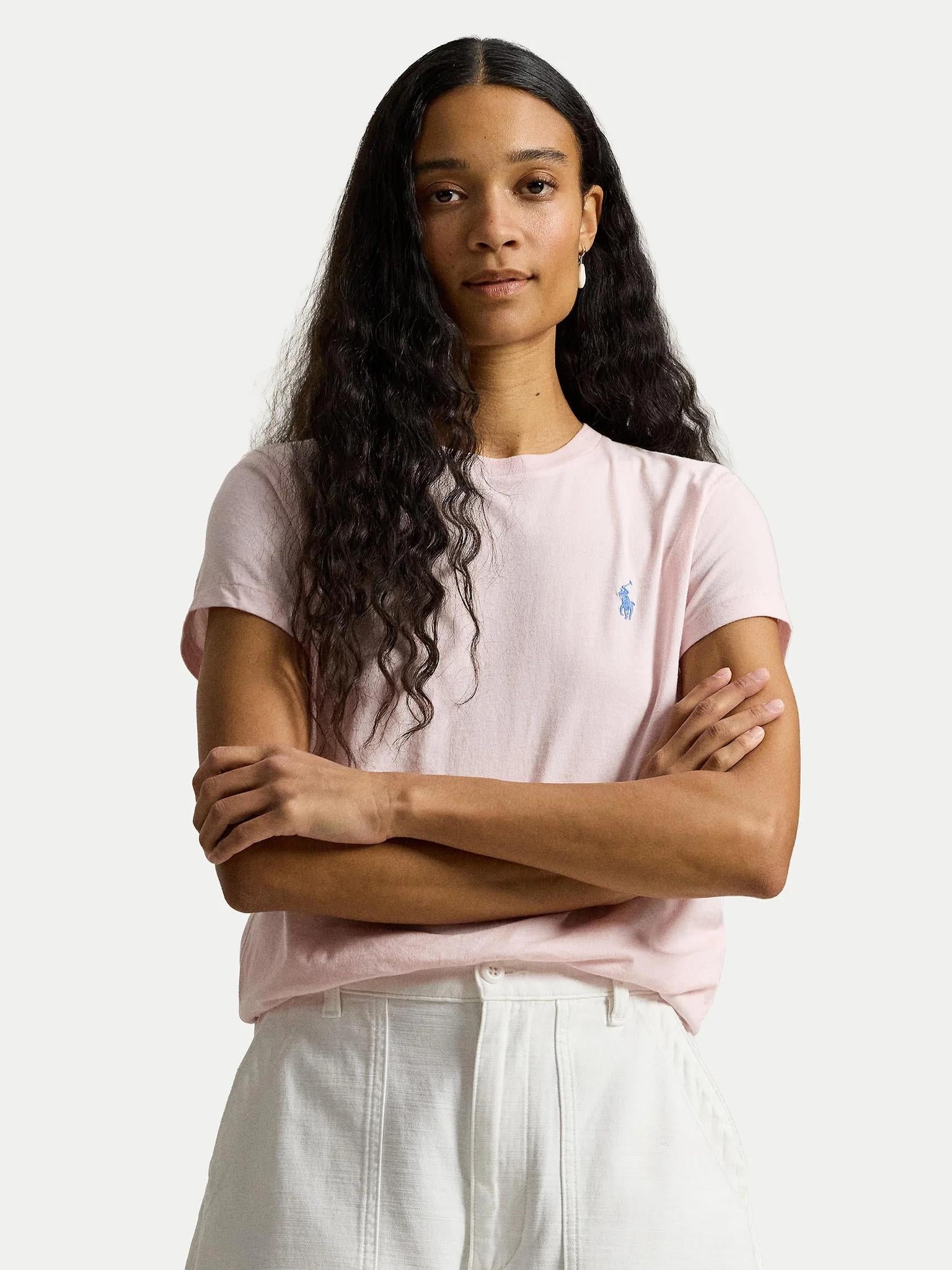 T-shirt donna in cotone classic fit 211B14605 014 RALPH LAUREN 