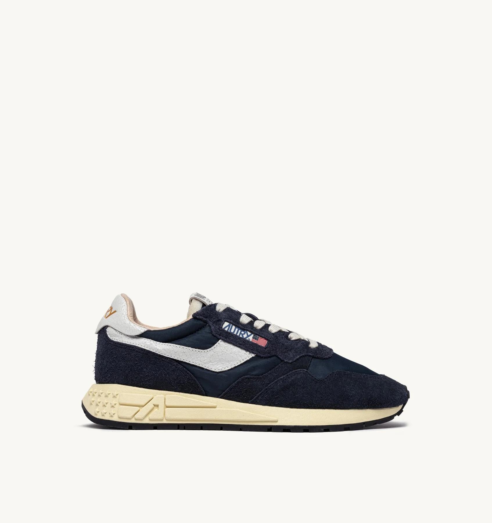SNEAKERS REELWIND LOW IN NYLON E SUEDE BLUE SPACE E BIANCO<BR/> WWLM NC30 AUTRY ACTION SHOES 