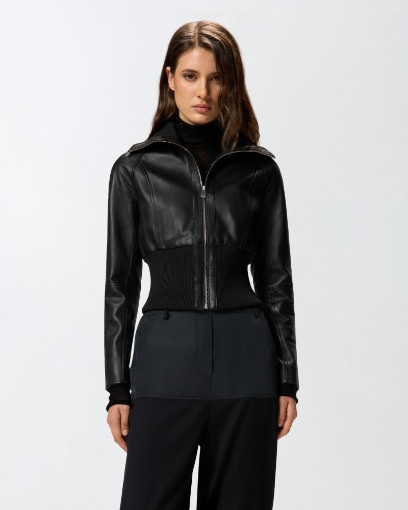 gruviera Giubbino corto in nappa e maglia 105470A2P0 Z99 PINKO 