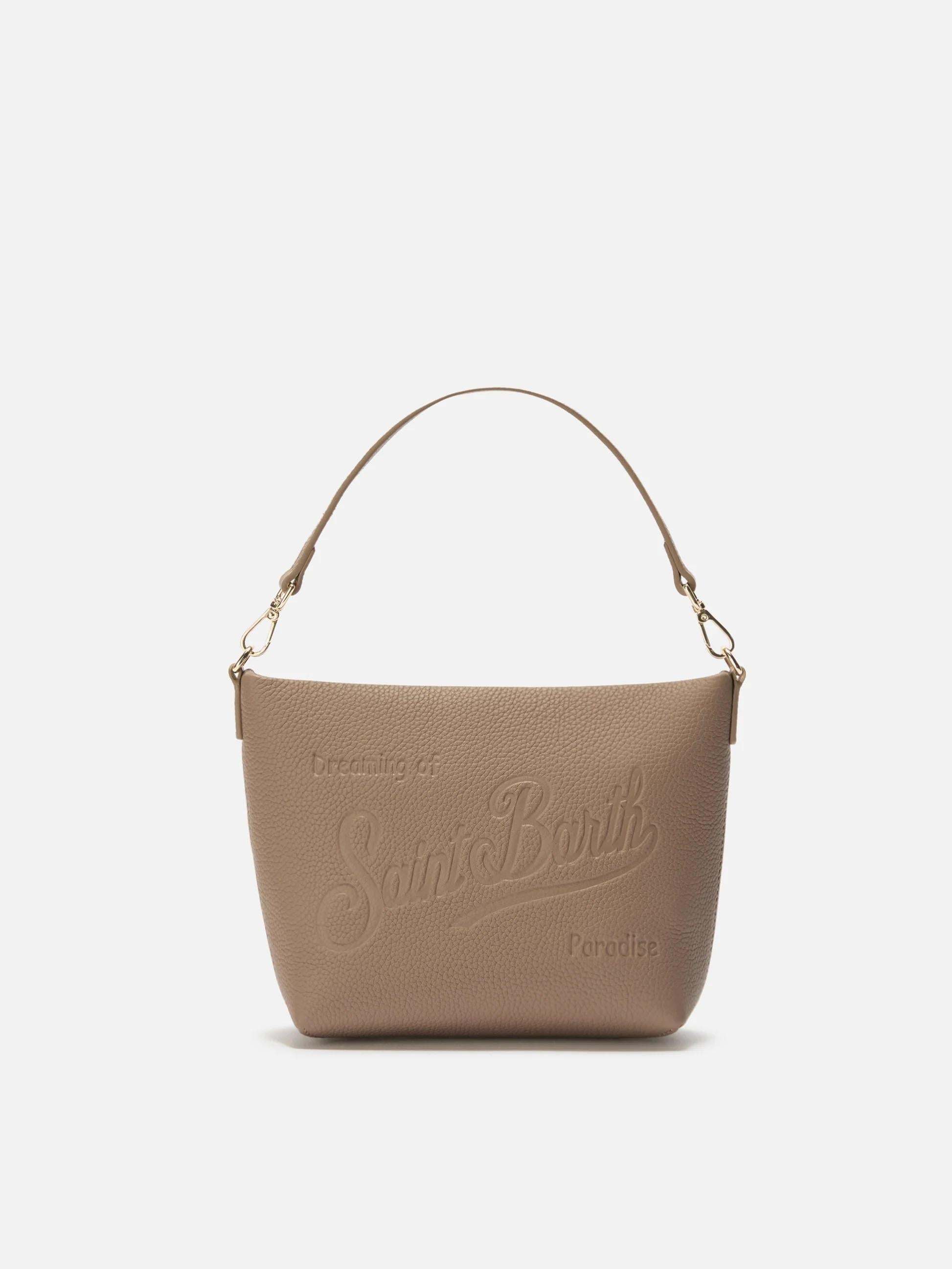 Borsa a spalla Aline Bag in pelle martellata nocciola<BR/> ALI0034 00531I MC2 SAINT BARTH 