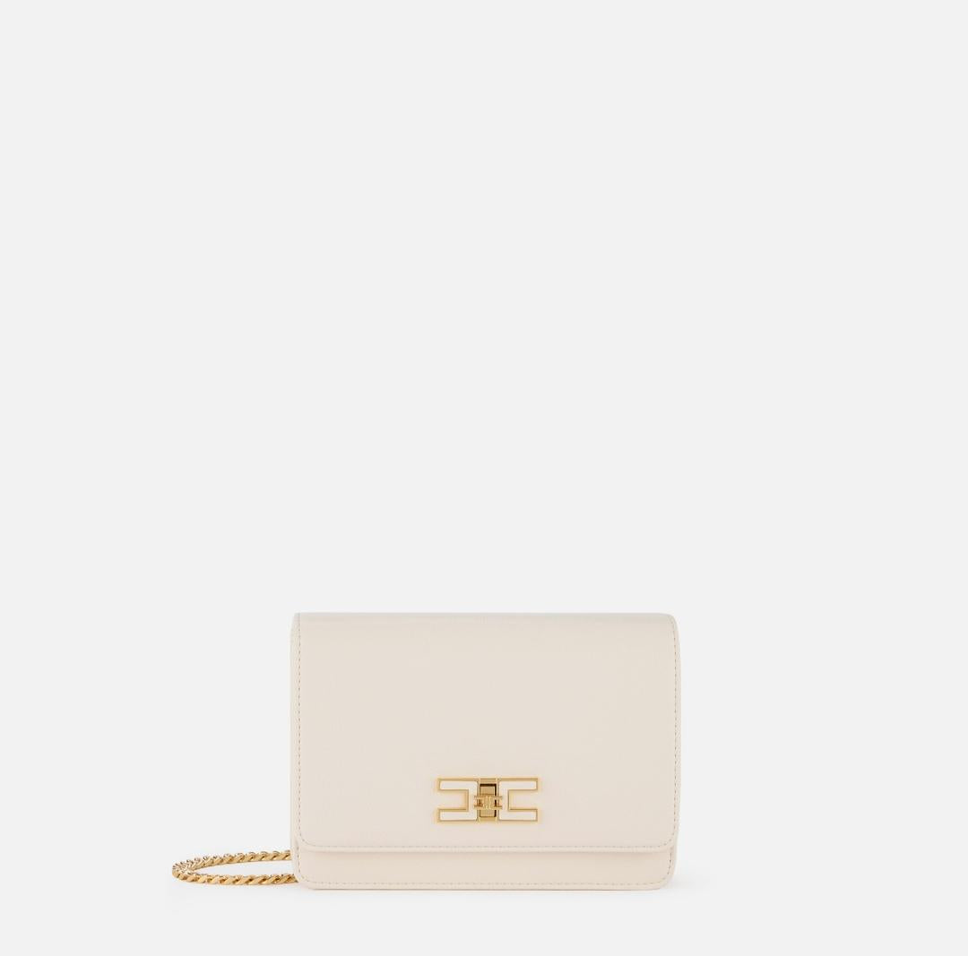 Borsa donna a tracolla piccola con placca logo