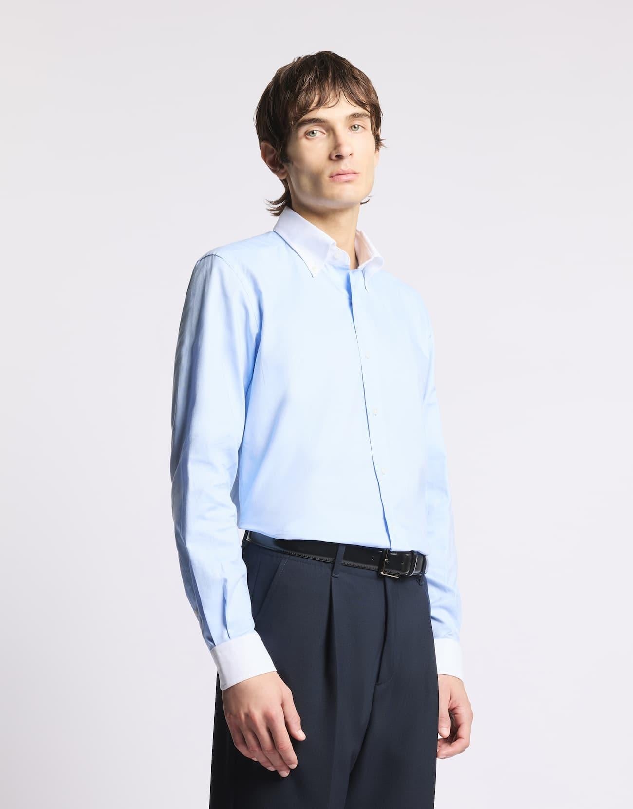 Camicia Regular Fit in Cotone Oxford<BR/> NCMA1522590PJV U010 FAY 