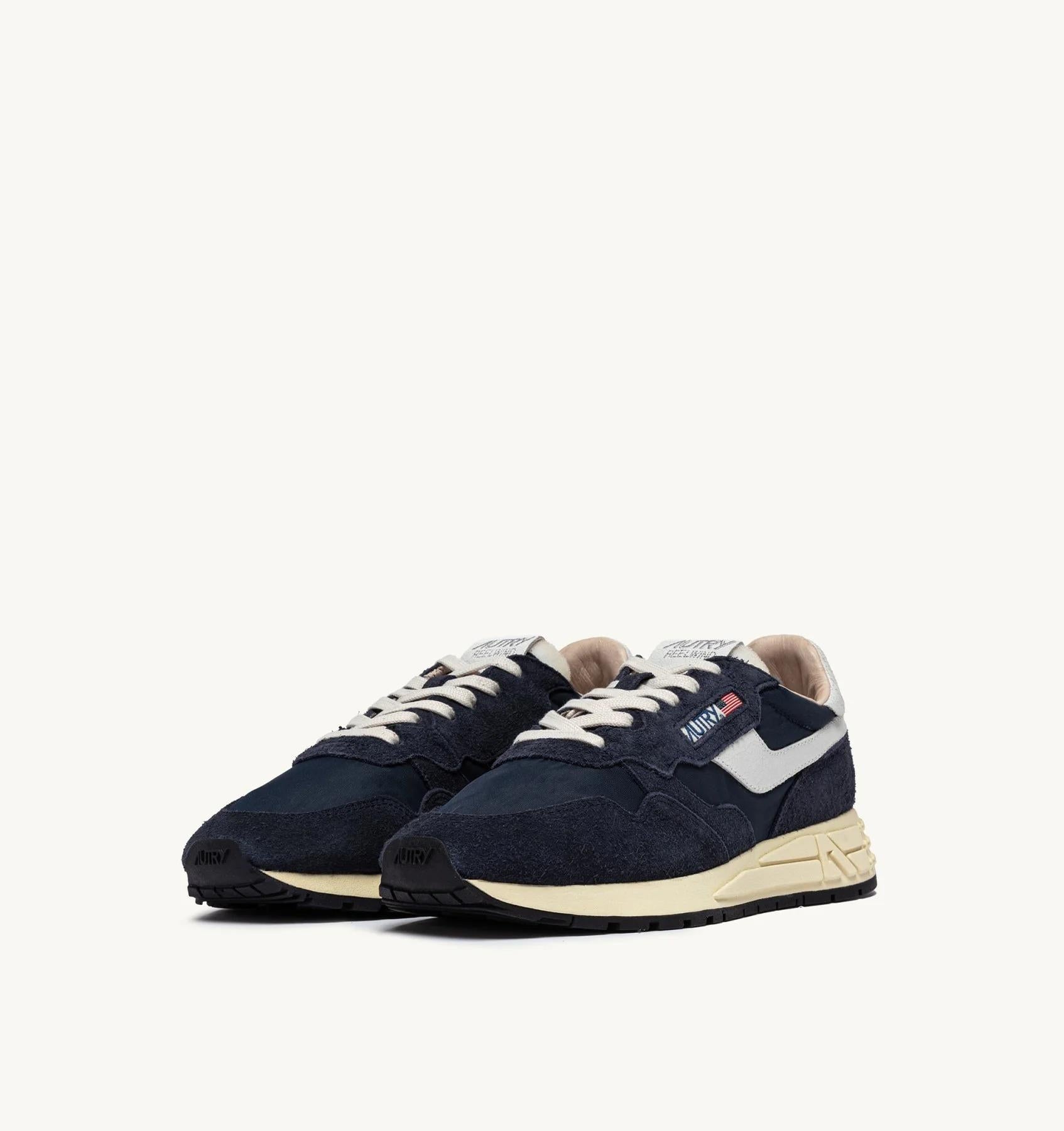 SNEAKERS REELWIND LOW IN NYLON E SUEDE BLUE SPACE E BIANCO<BR/> WWLM NC30 AUTRY ACTION SHOES 