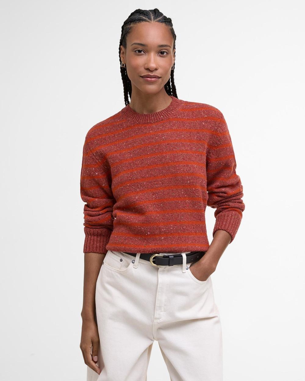 Maglione girocollo Claydon con motivo a righe in misto lana LKN1665LKN OR74 BARBOUR 