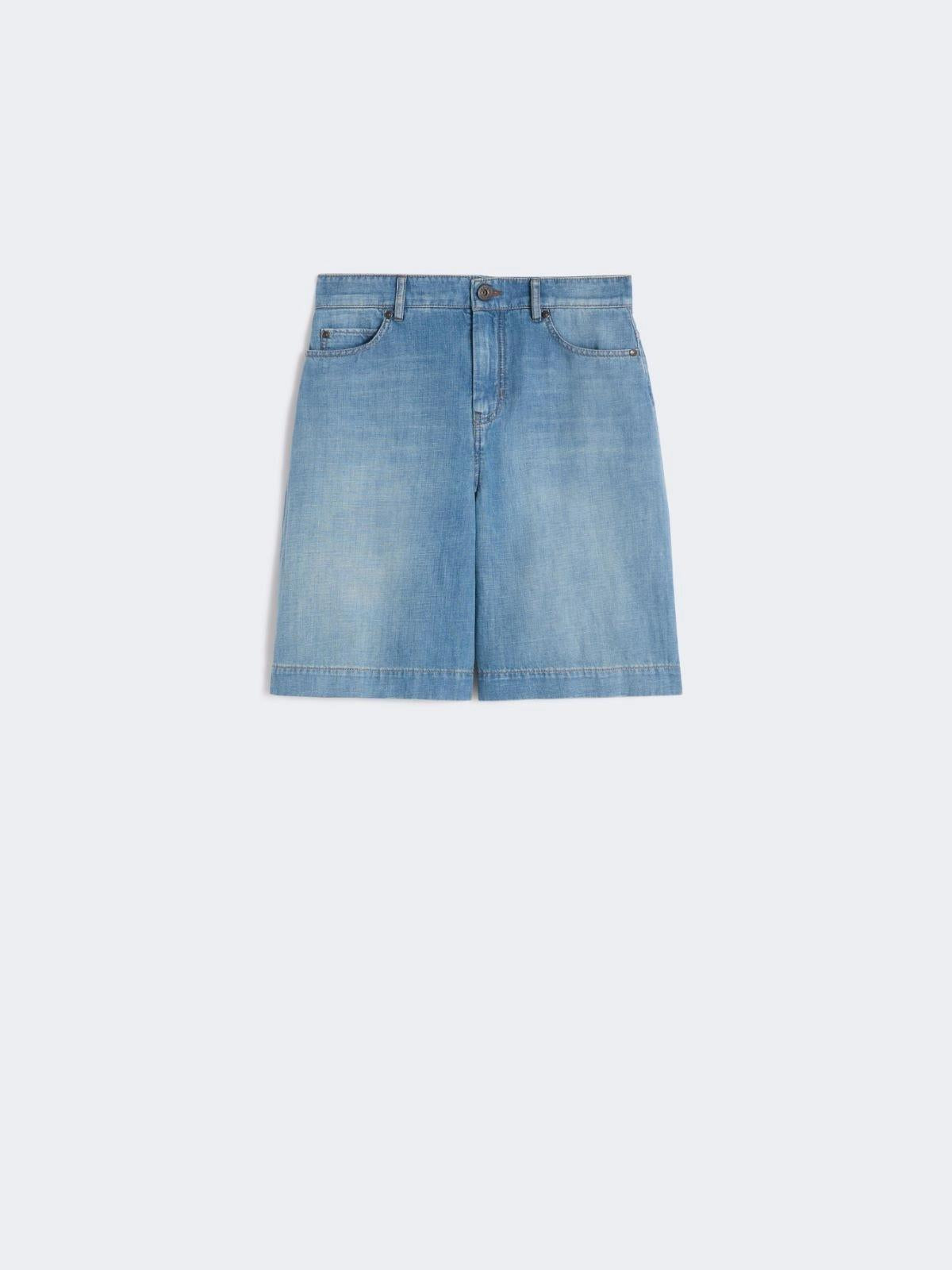 Bermuda in denim di cotone e lino - Blu<BR/> WKDOZONO 006 WEEKEND 