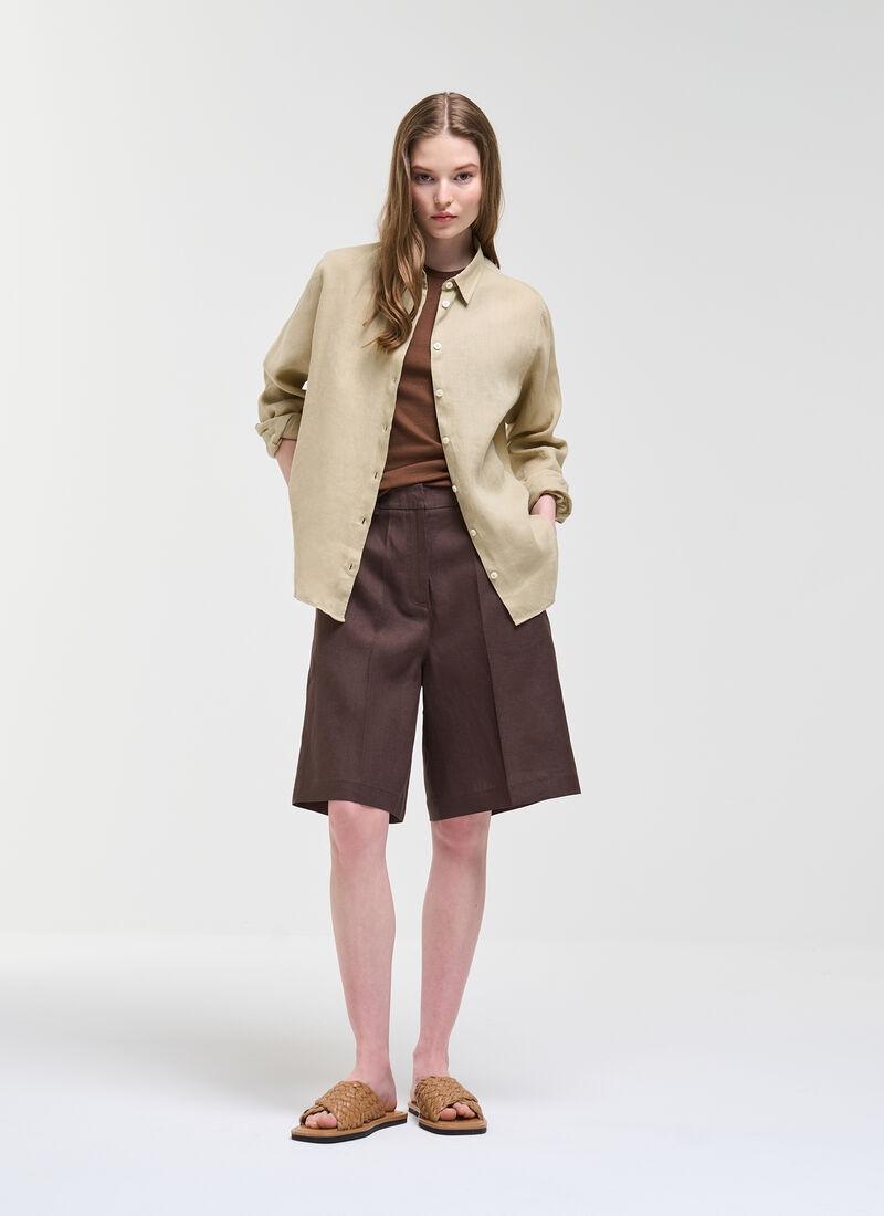 Bermuda in lino<BR/> 09526AZ 768 COLMAR 