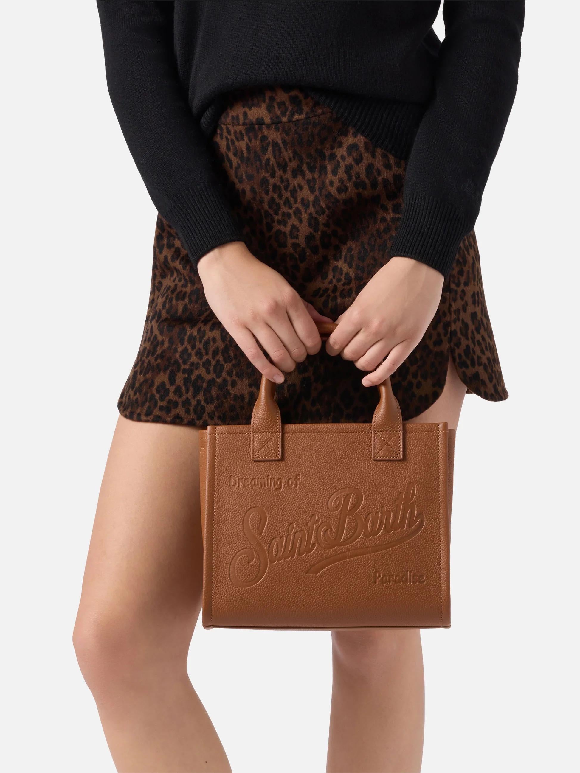 Borsa a spalla Vanity Bag Midi in pelle martellata cammello VANMD001 00532I MC2 SAINT BARTH 