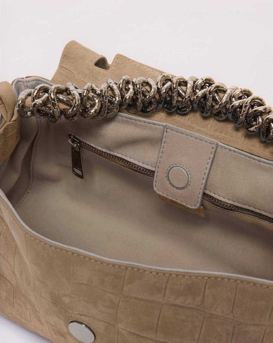 Borsa Sveva Longuette Twilight a spalla in nabuk stampa cocco B02159TWL BISCOTTO ORCIANI 