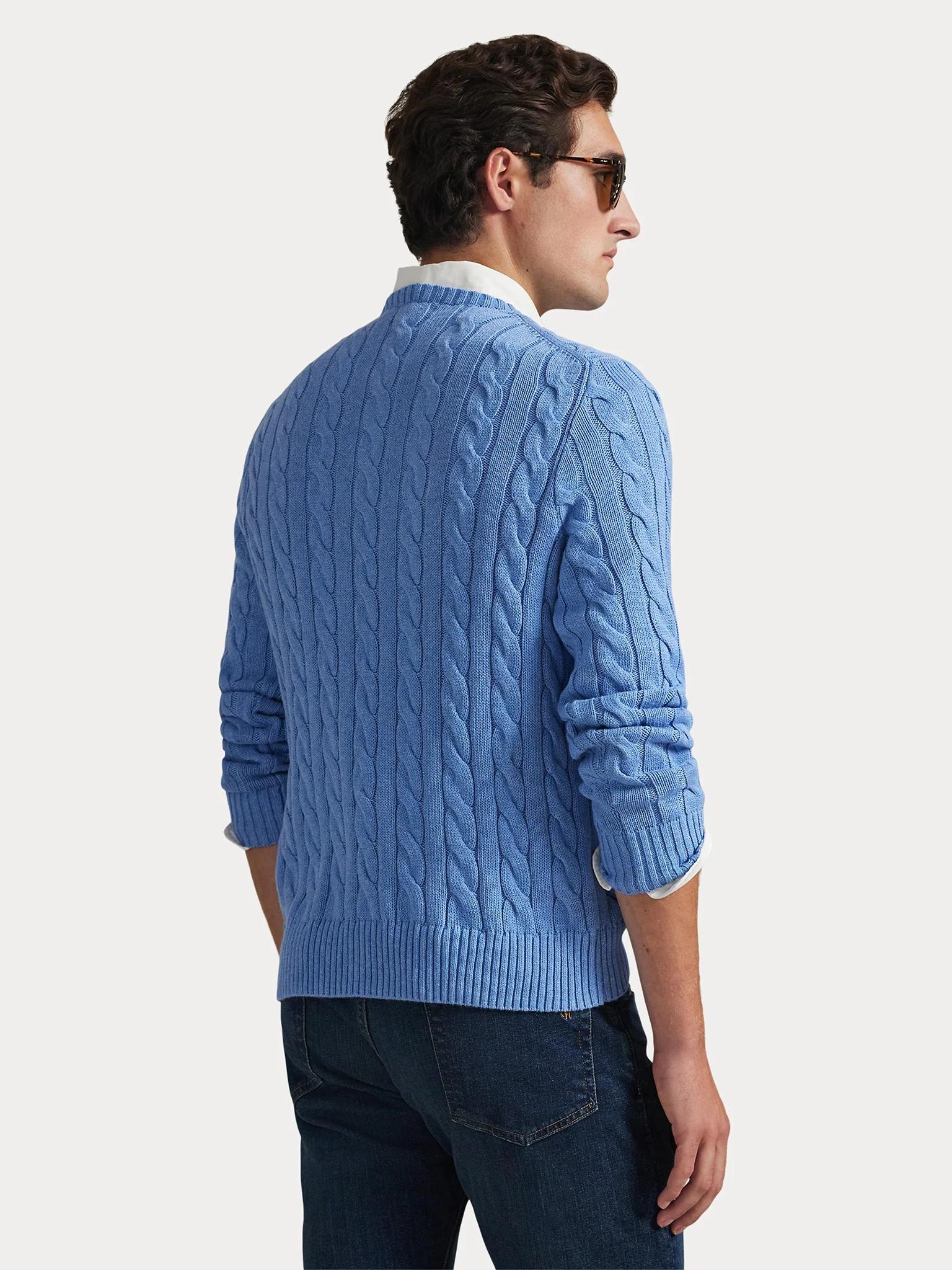Maglia uomo in cotone motivo a trecce 710775885 006 RALPH LAUREN 