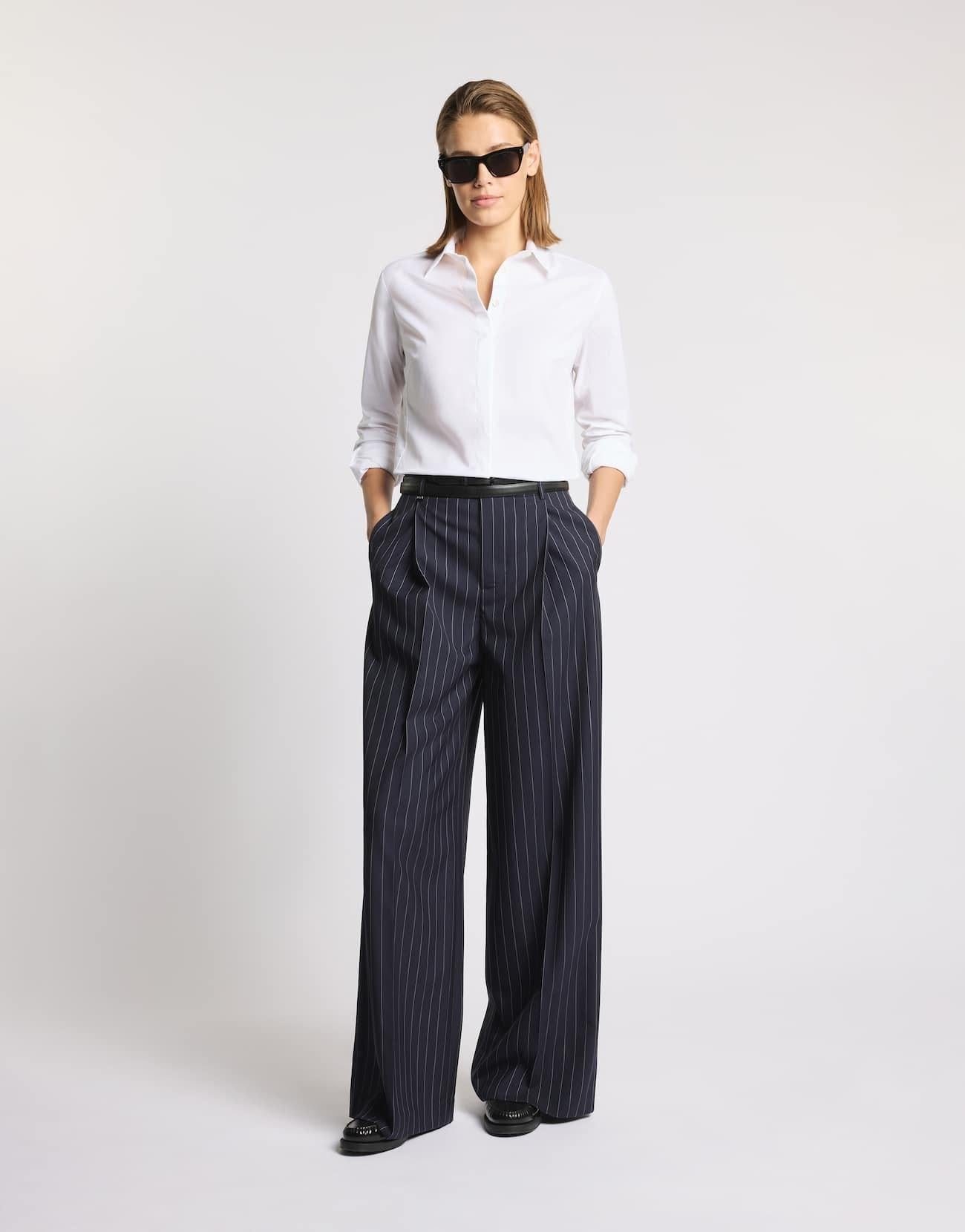 Camicia Slim Fit in Popeline Stretch<BR/> NCWA152626SZGR B001 FAY 