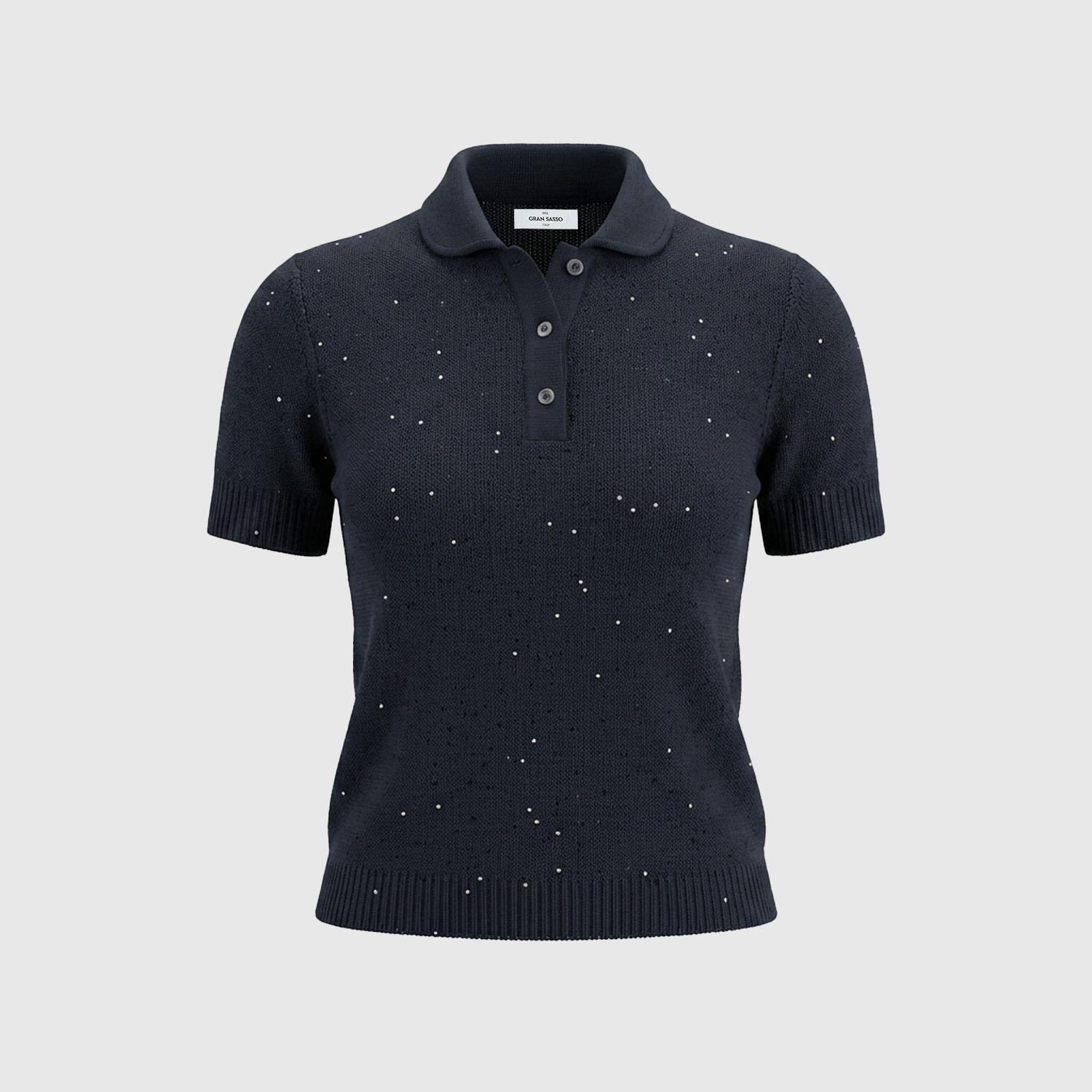 Polo in maglia con paillettes 1323332430 599 GRAN SASSO 