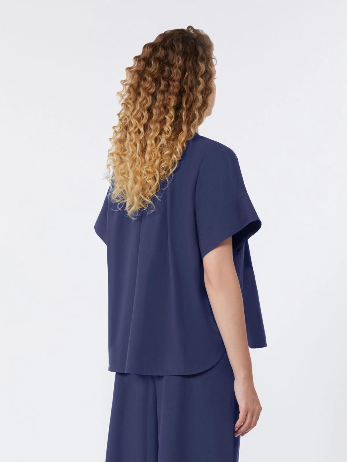 Camicia girocollo in popeline di cotone - BLU<BR/> WKDEDUCATA 008 WEEKEND 