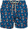 Costume uomo in poliestere con stampa watch red cola