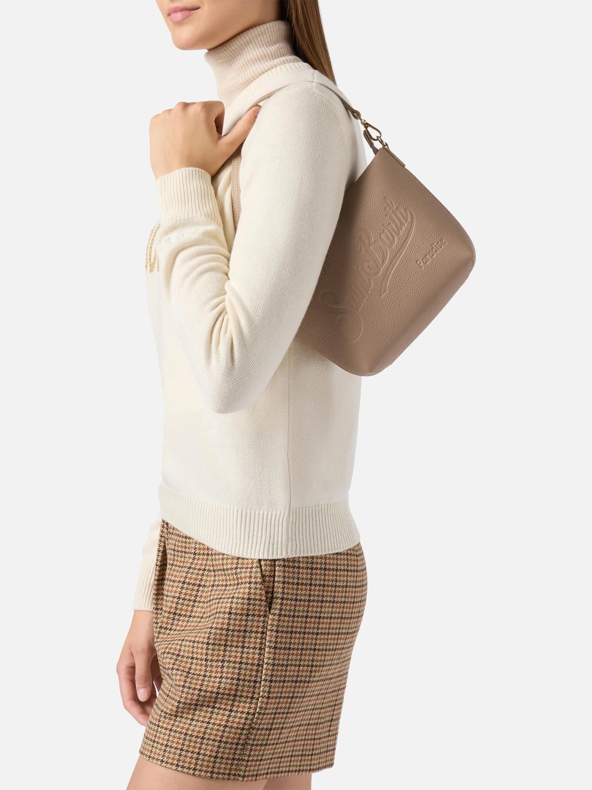 Borsa a spalla Aline Bag in pelle martellata nocciola<BR/> ALI0034 00531I MC2 SAINT BARTH 