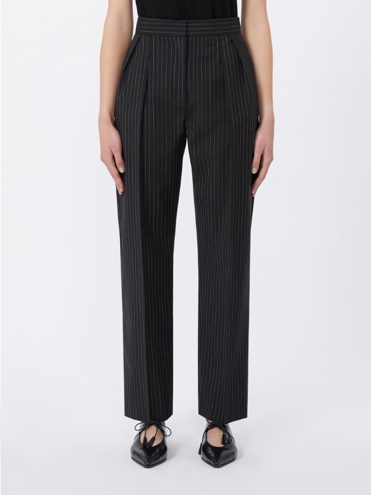 Pantalone carrot in tela di lana SESAMO 002 MAX MARA 