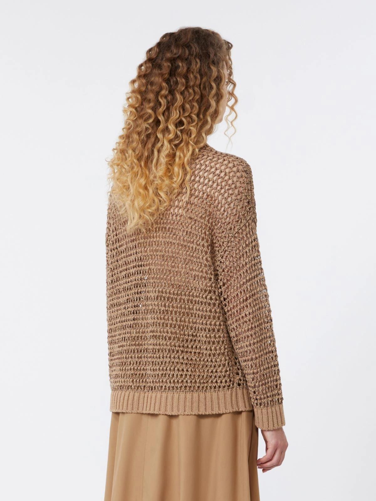 Maglia a rete in filato di lino e cotone - CUOIO<BR/> WKDONIRICA 002 WEEKEND 