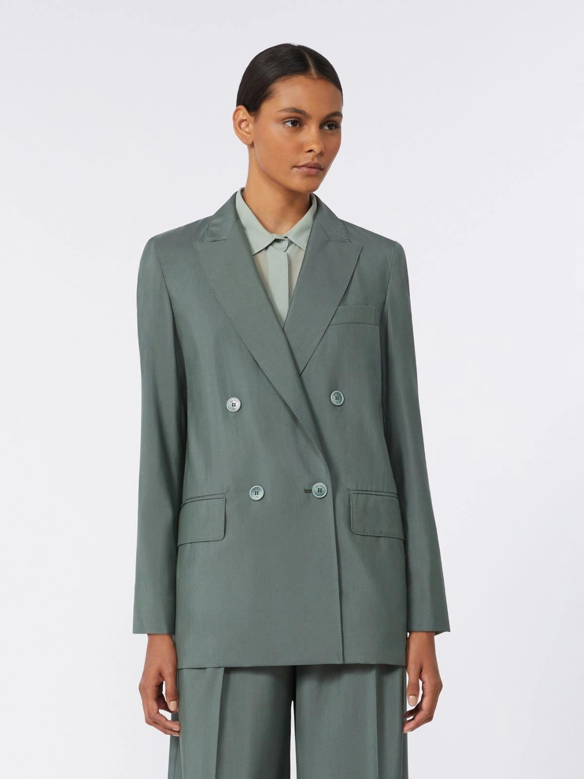 Blazer doppiopetto in lana e seta - Verde scuro<BR/> MXMALBATA 003 MAX MARA 