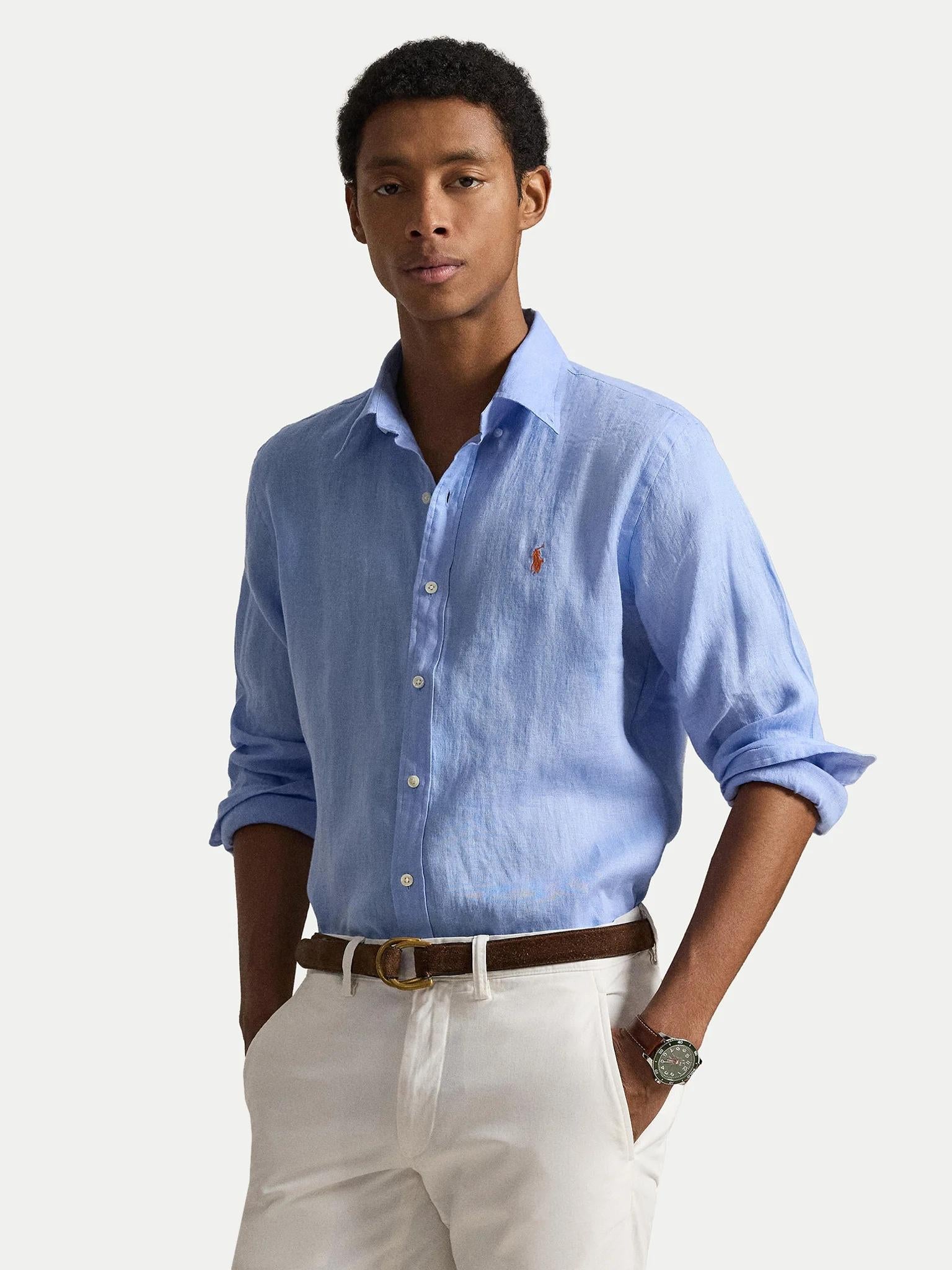 Camicia uomo in puro lino 710968915 504 RALPH LAUREN 