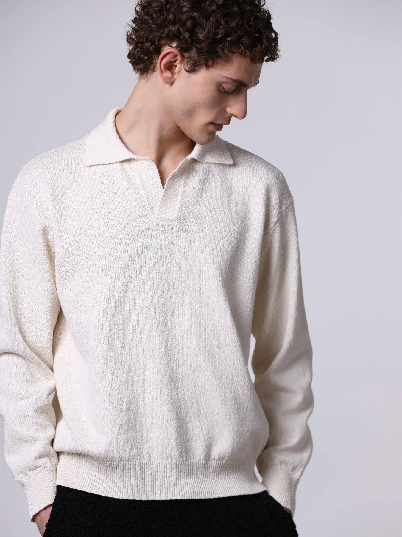 Polo texture irregolare<BR/> 261MYA25104 02 ROBERTO COLLINA 