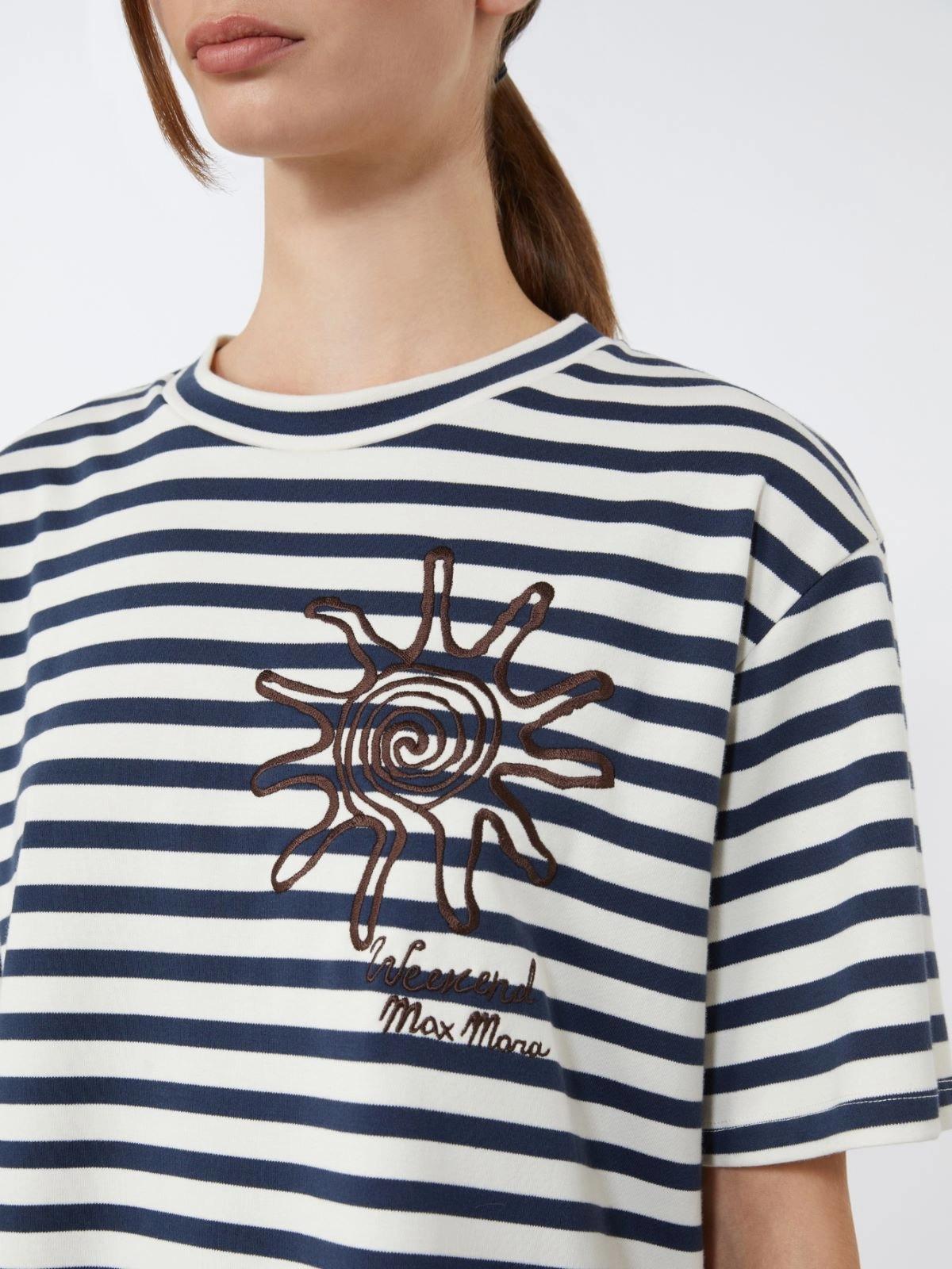 T-shirt in jersey di cotone con stampa - Blu<BR/> WKDSABATO 005 WEEKEND 