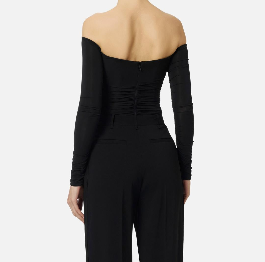 Body in jersey crêpe leggero con drappeggi BO01561E2 110 ELISABETTA FRANCHI 