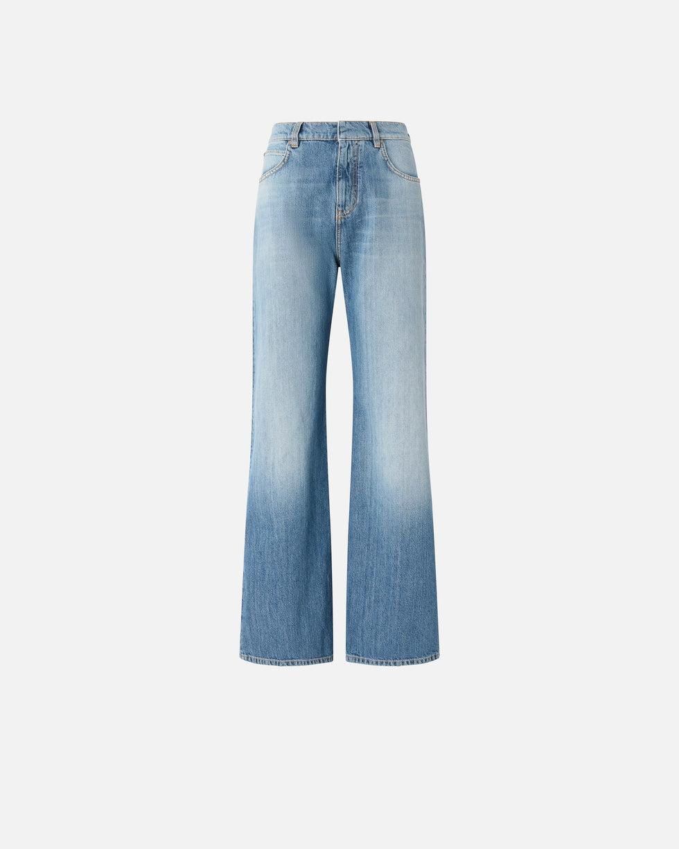 Wanda Jeans wide leg con scoloriture<BR/> 101733A323 PJO PINKO 