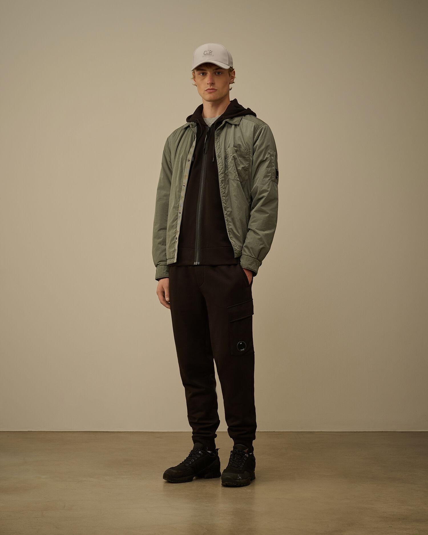 Diagonal Raised Fleece Hooded Full Zip Sweatshirt<BR/> CMSS716A 999 C.P. COMPANY 