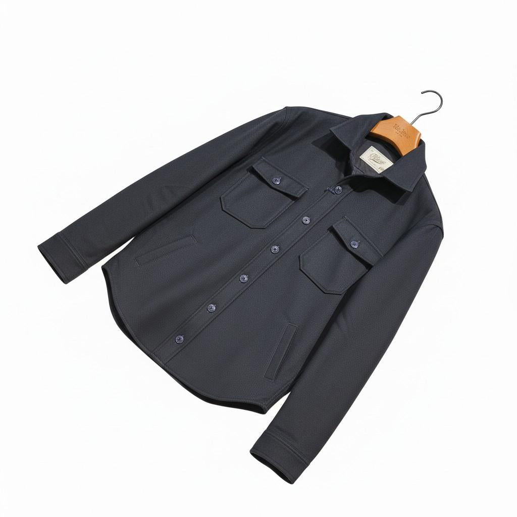 Overshirt Bl'ker Uomo in Lana HUNTERWOOL NAVY BL'KER 