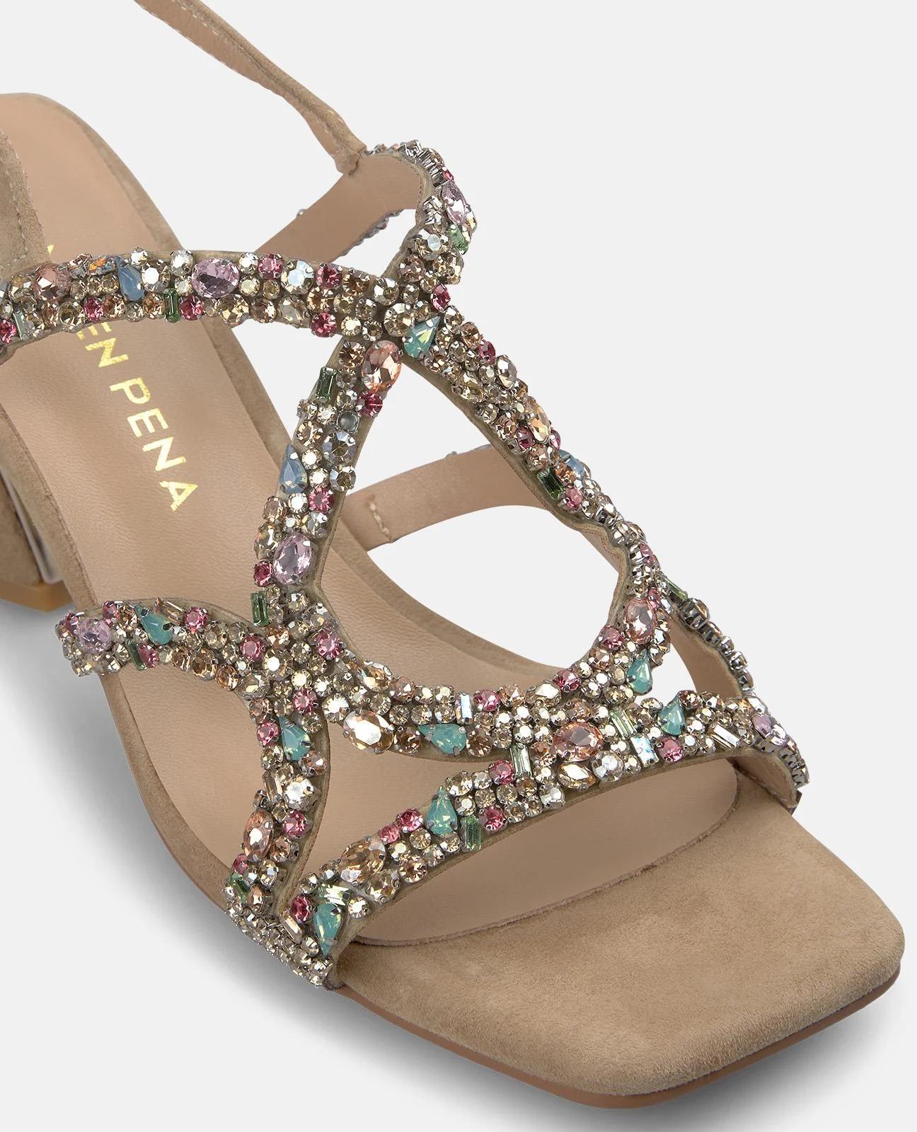Sandalo con strass e cinturini sottili 3001 SUEDESAND ALMA EN PENA 