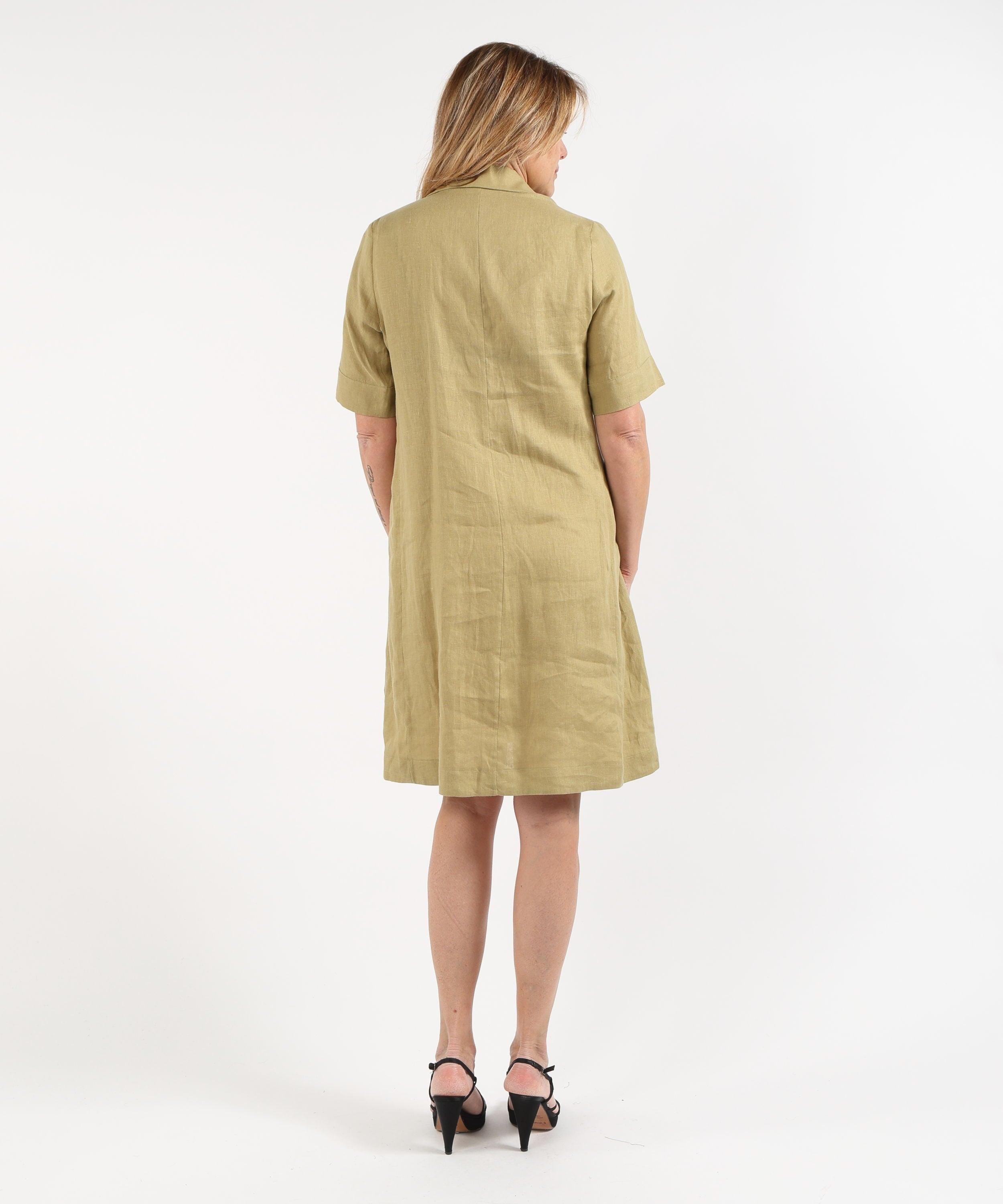 Abito chemisier in lino maniche corte<BR/> 7007P000315N A5 ELENA MIRO 