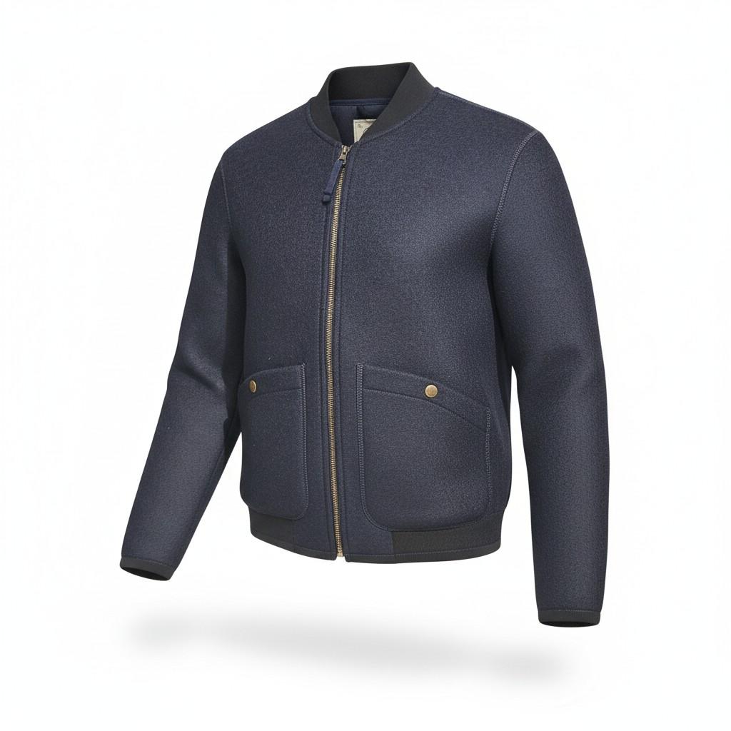 bomber in lana Bl'ker MOOSEBOILED NAVY BL'KER 