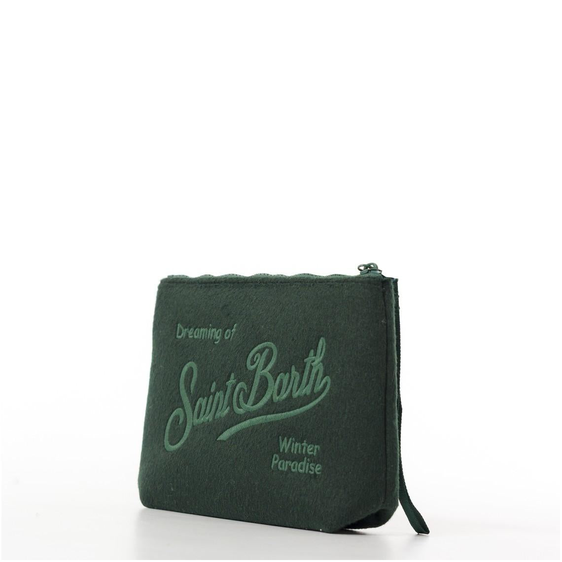 Pochette Aline Felt in misto lana verde<BR/> ALI0028 00302I MC2 SAINT BARTH 