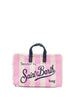 Phone bag MC2 Saint Barth beige e rosa con stampa logo