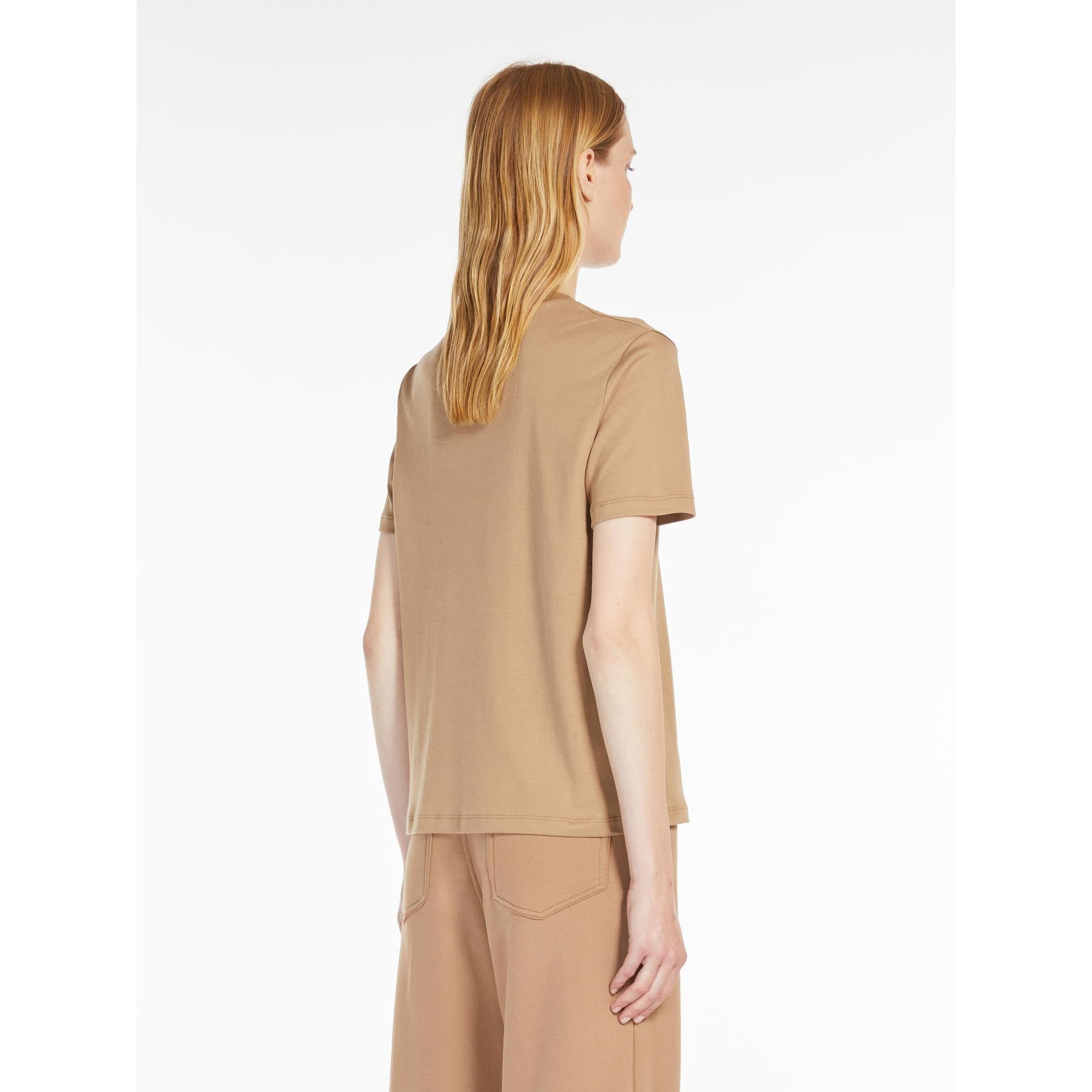 T-shirt donna in puro cotone con stampa QUIETO 003 S MAX MARA 