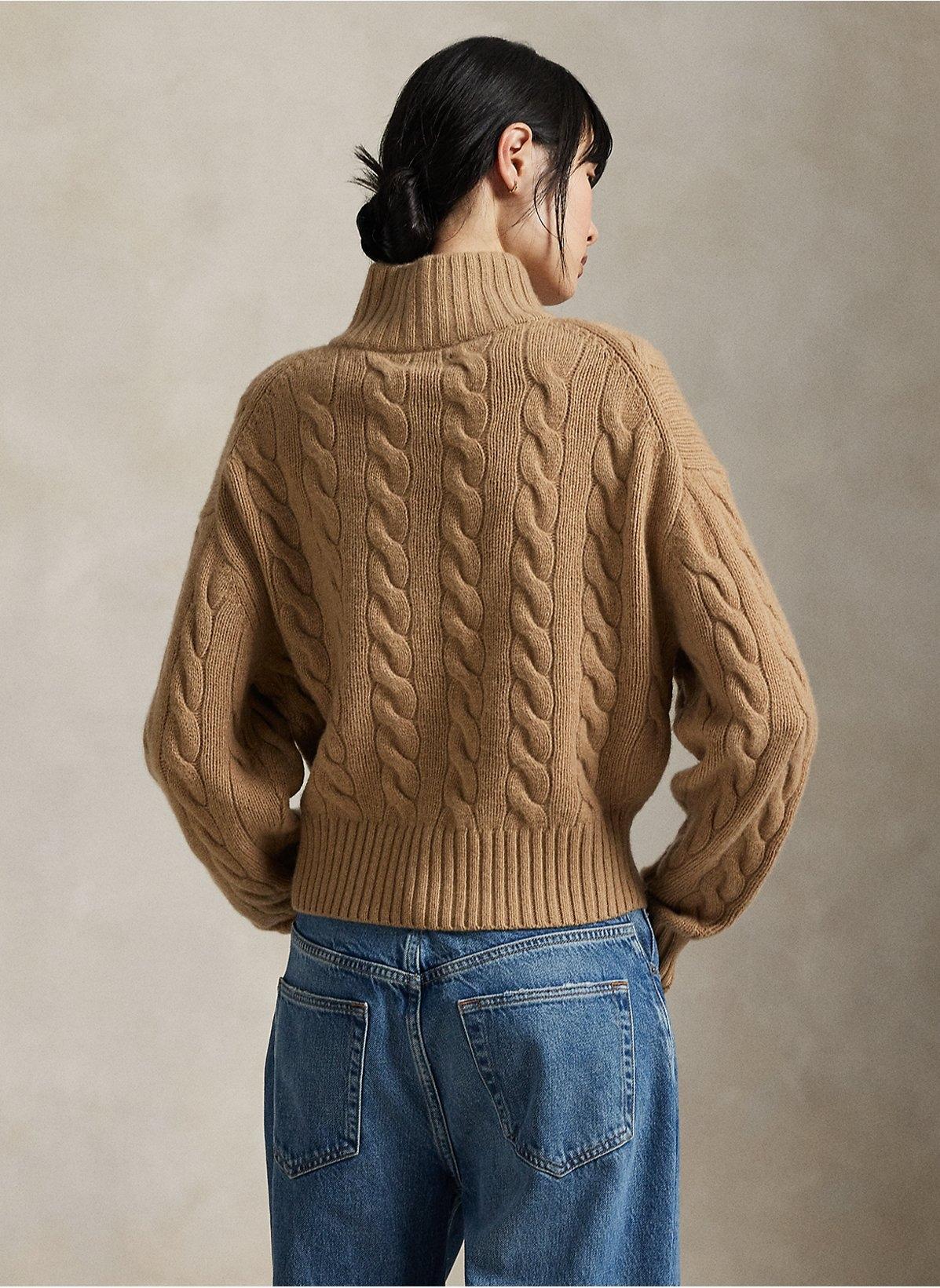 Maglione a collo alto in lana e cashmere a trecce 211972130 002 RALPH LAUREN 