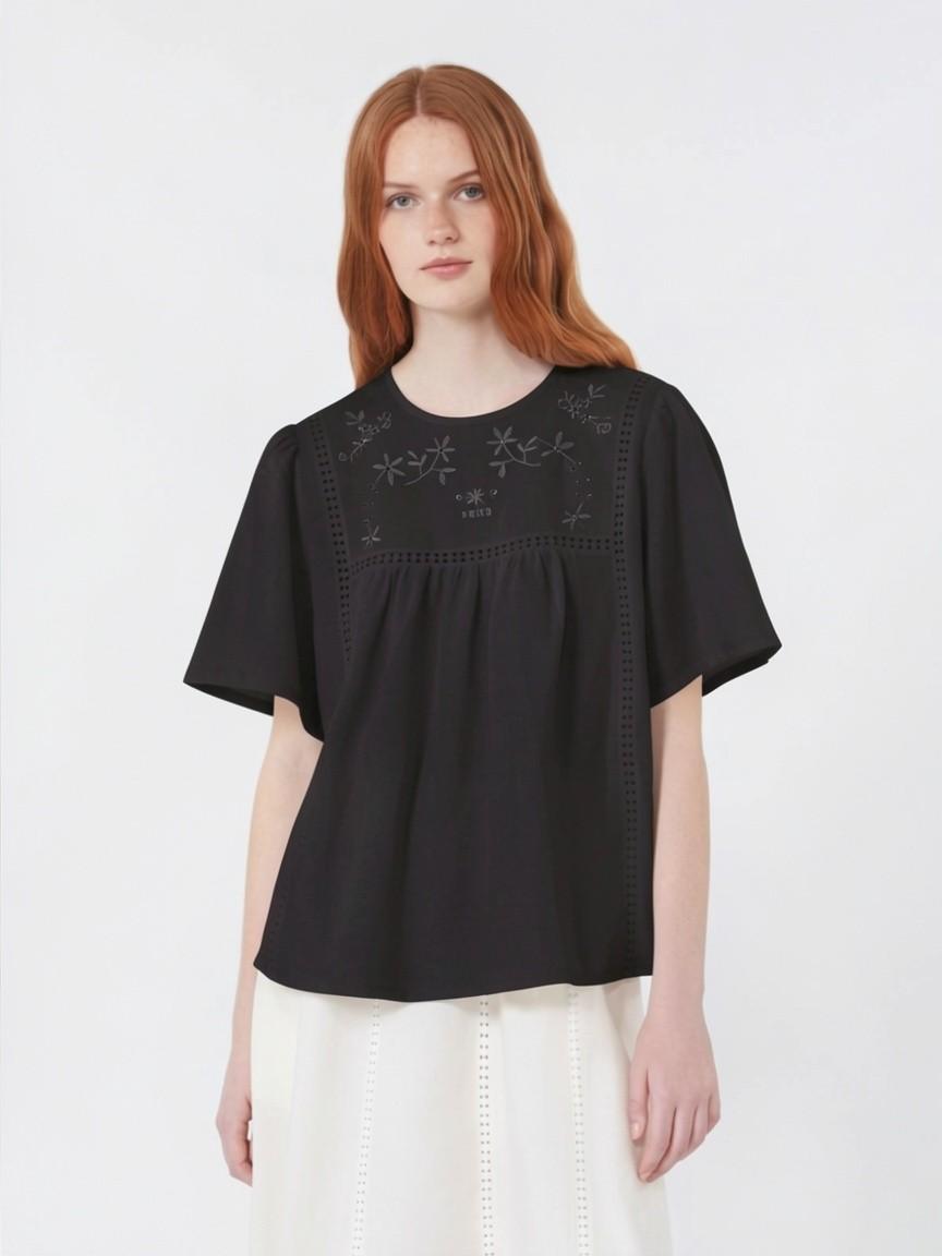 Top in tela di lino e jersey stretch WKDBACINO 002 WEEKEND 