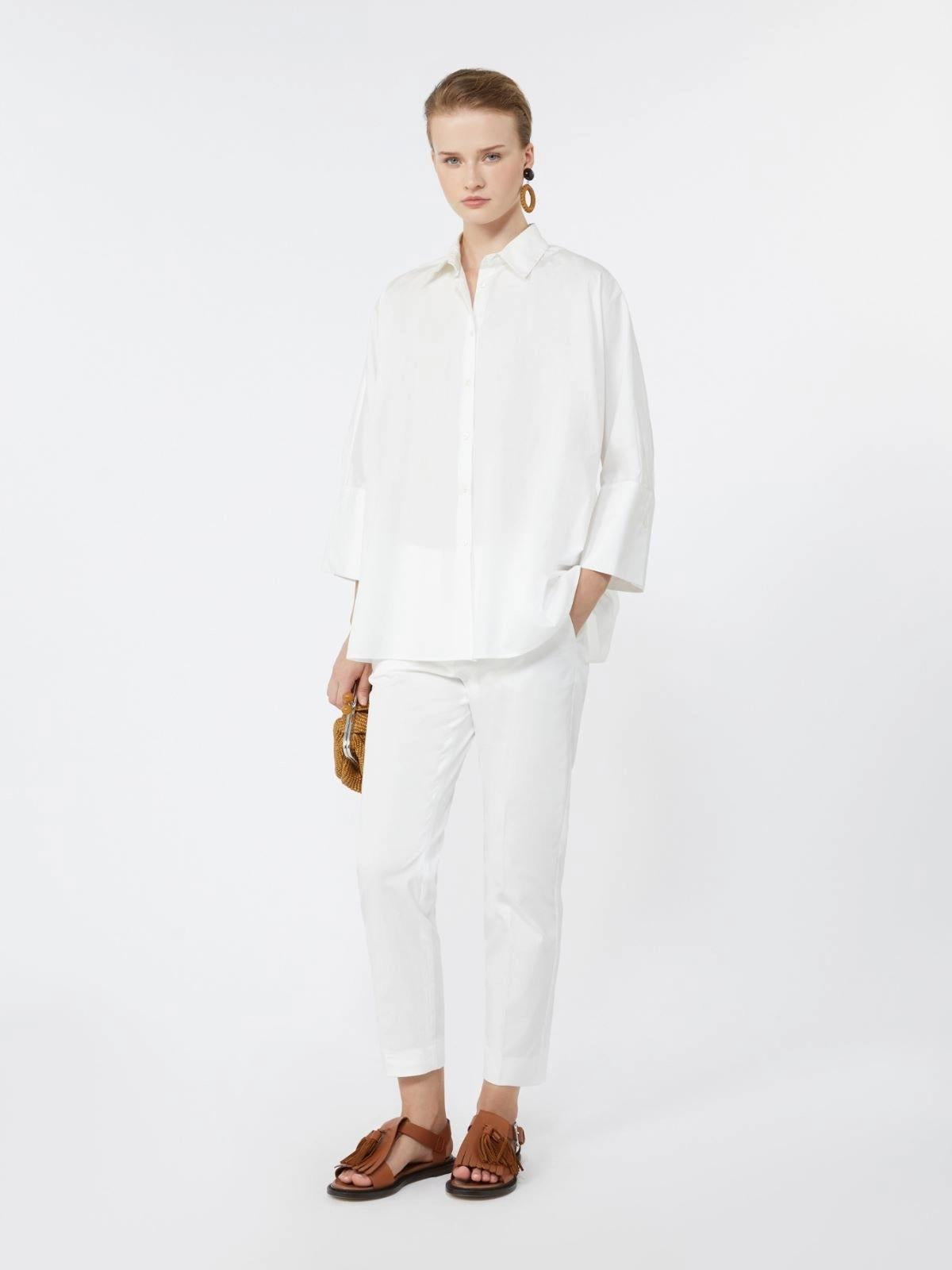 Pantalone slim fit in cotone stretch - BIANCO<BR/> WKDCECCO 027 WEEKEND 