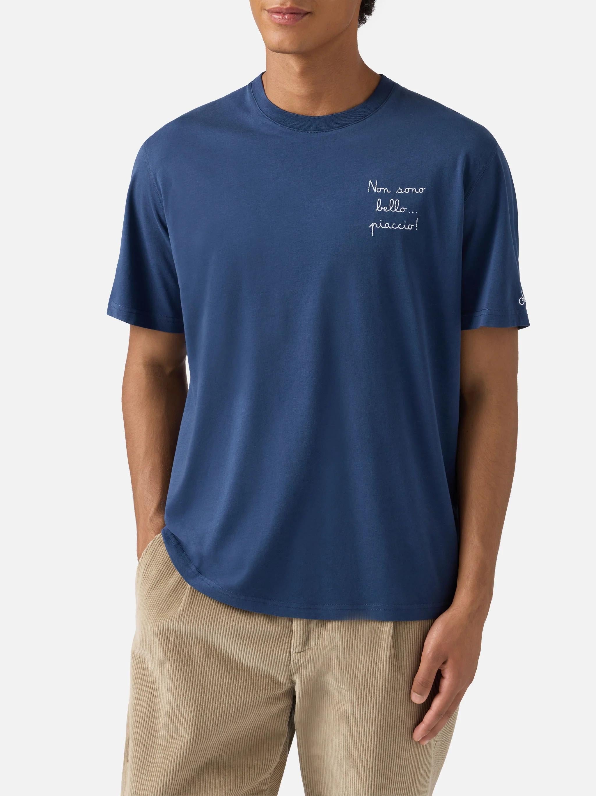 T-shirt Arnott Warm in cotone con ricamo Non sono bello piaccio! ARN0004 00686I MC2 SAINT BARTH 