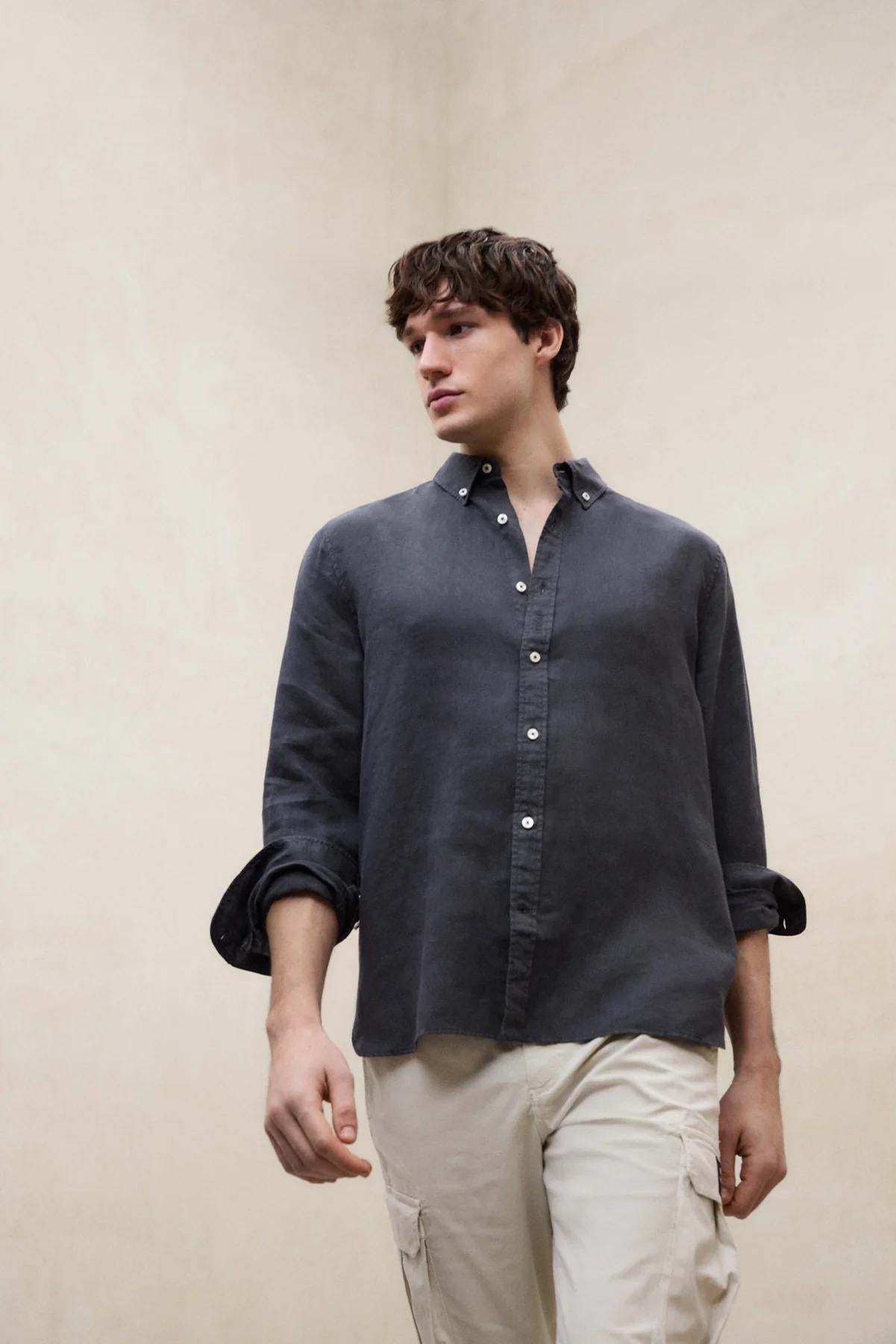 Camicia Malibu Grigio Scuro<BR/><BR/> MALIBU 303 ECOALF 