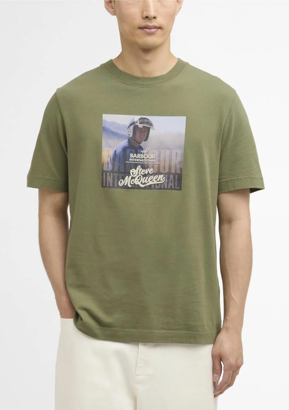 T-shirt con stampa Walde<BR/> MTS1584 OL31 BARBOUR 