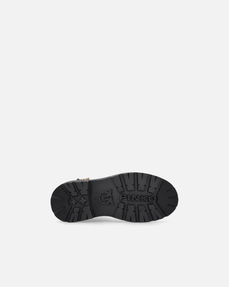 Anfibi in pelle con cinturino logato davanti<BR/><BR/> SD0147P001 Z99 PINKO 