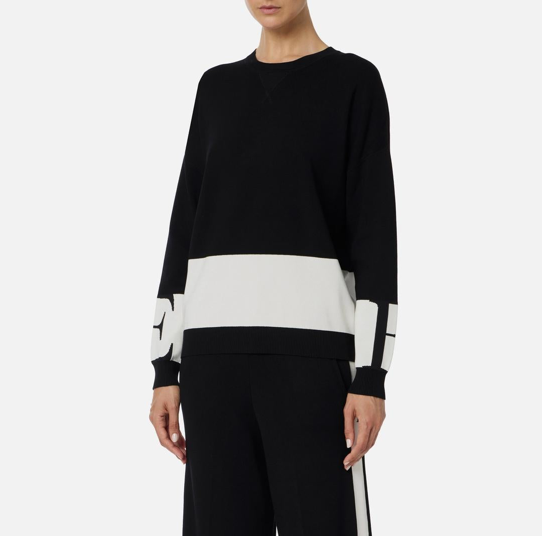 Maglia in viscosa con bande lucide MK01S56E2 EF3 ELISABETTA FRANCHI 