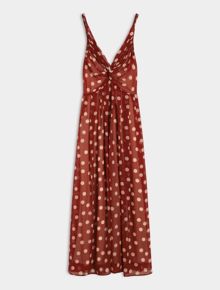 Abito in chiffon con pois